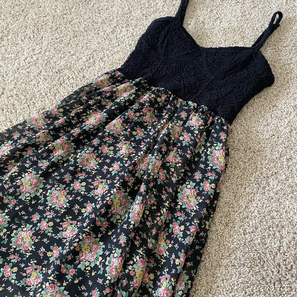 American Rag high low black floral dress size small - Picture 6 of 7